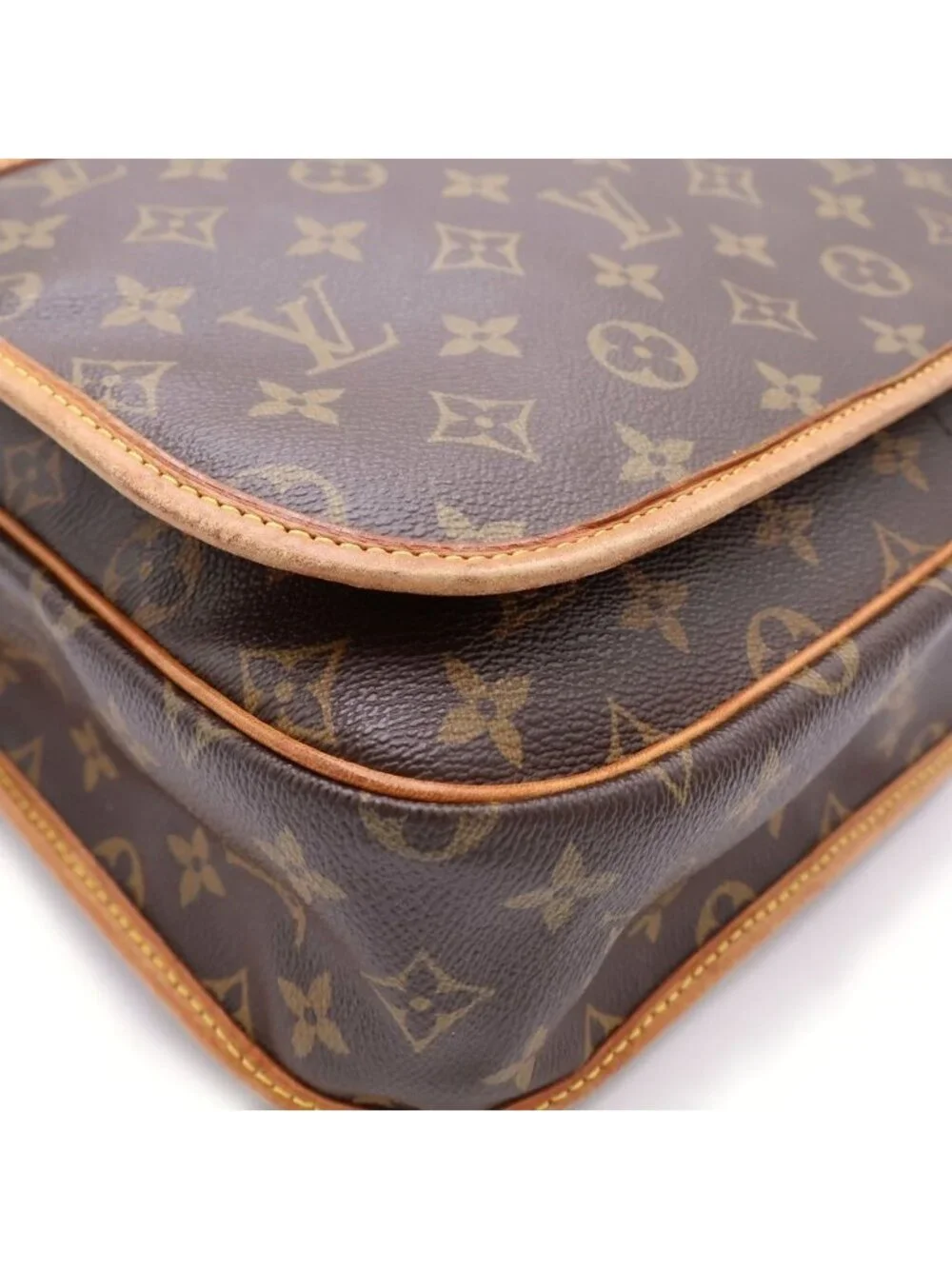 Louis Vuitton Monogram Messenger Bosford GM Shoulder Bag Brown Leather Gold